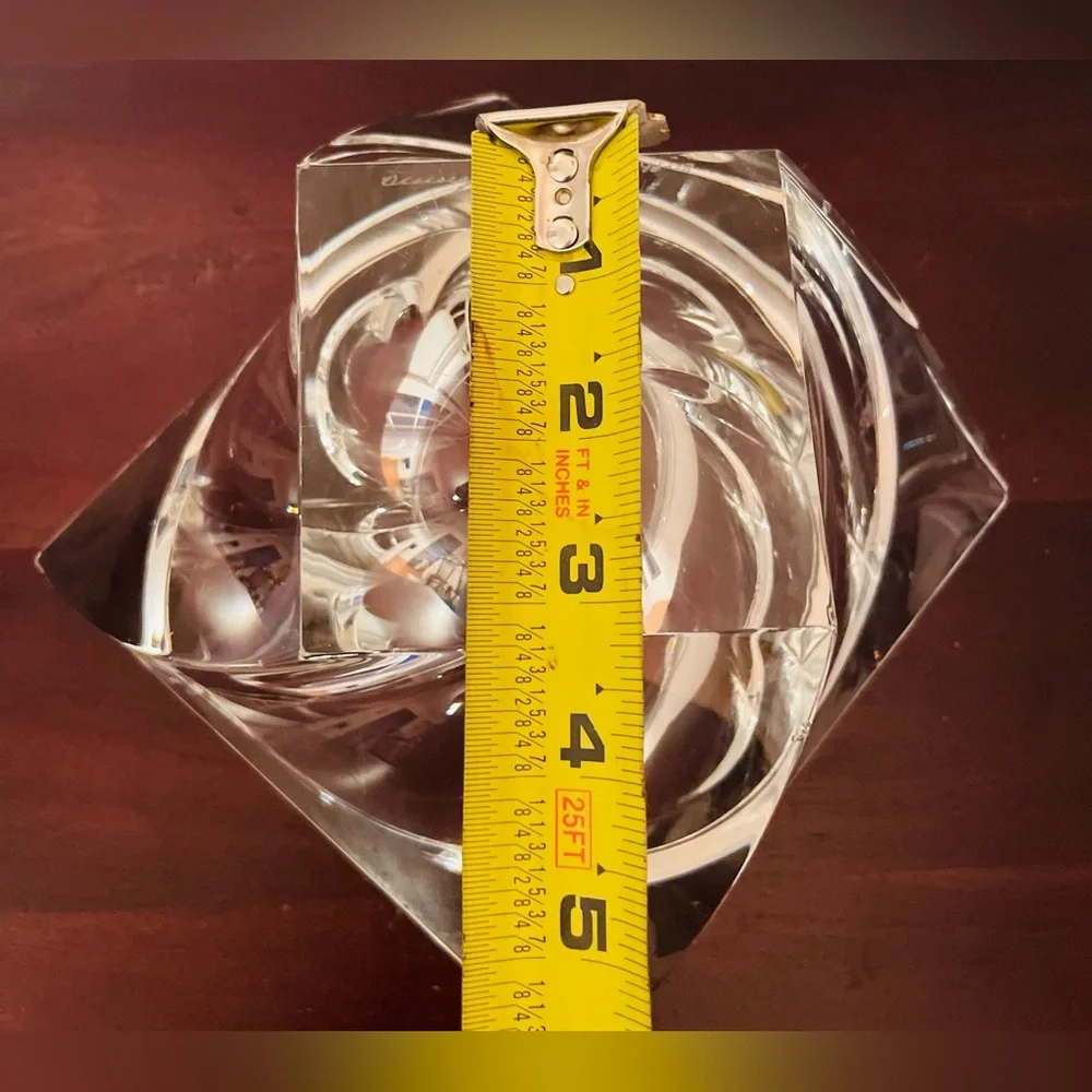 Stunning Vintage Orrefors Sweden Mid-Century Crystal Tornado Heavy Bowl 7 Inch